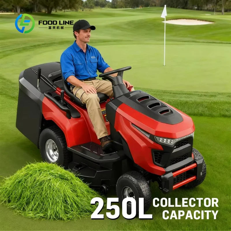 16.8HP 12.5KW Engine Riding Lawn Mower 38'' Cutting Width 7‑Position Height Adjustment Lawn Tractor for Large Lawns