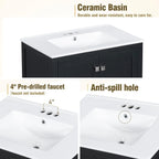 60" Bathroom Vanity with Double Sink, Solid Wood Bathroom Cabinet with 2 Drawers, Storage Racks & 2 Cabinets, Separate Two 30 In