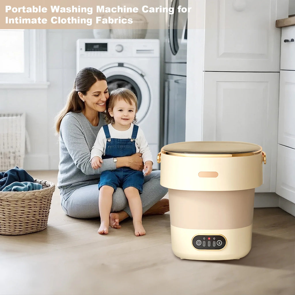 Portable Washing Machine With Spin Dryer, Fully Automatic 13L Folding Mini Washing Machine