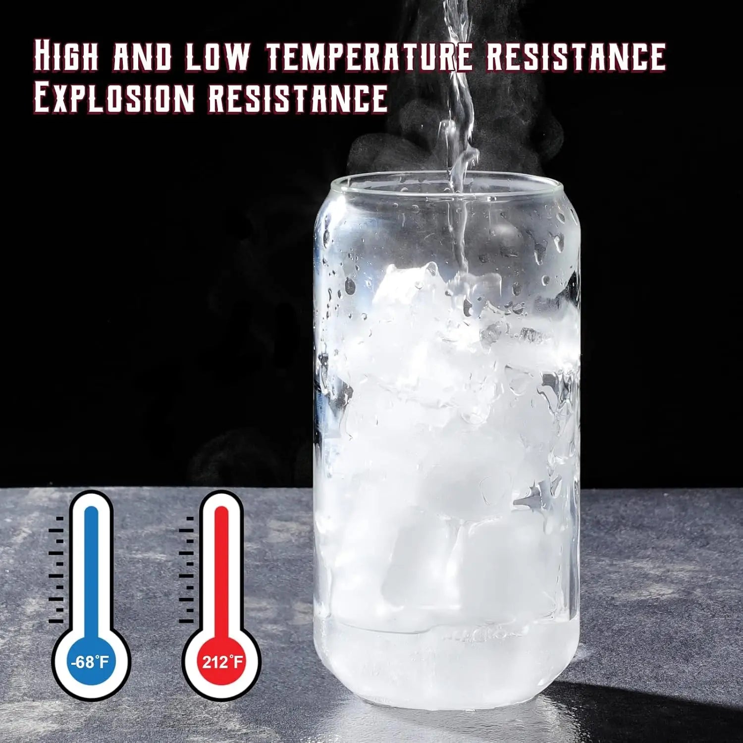 16 Pack Customizable Glass Cups with Lids & Straws, 16 oz Tumblers for Iced Coffee, Tea, Homemade Drinks