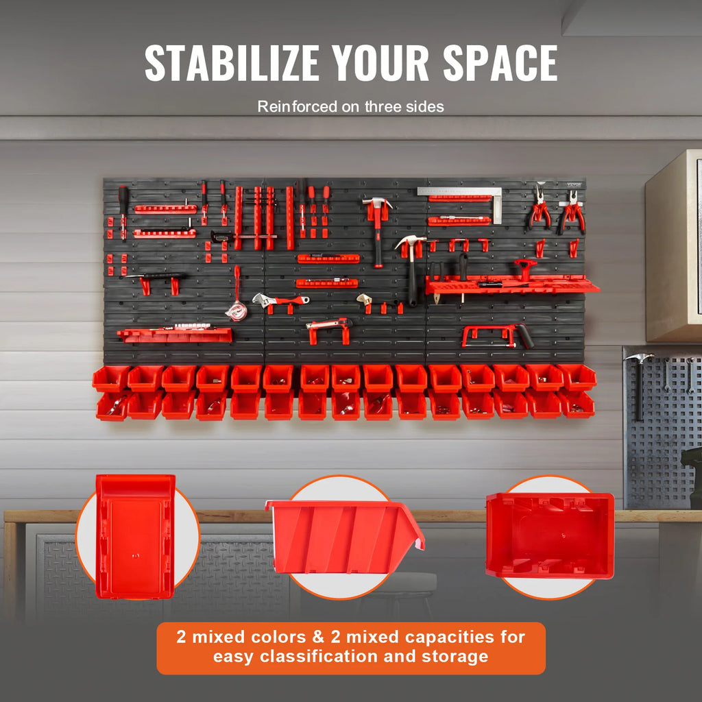 30/48Bin Parts Rack Organizer with Wall Panels