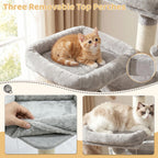 68in Large Multi Level Cat Tree Tower Indoor Activity Center 2 Condos 3 Plush Perches Scratching Post