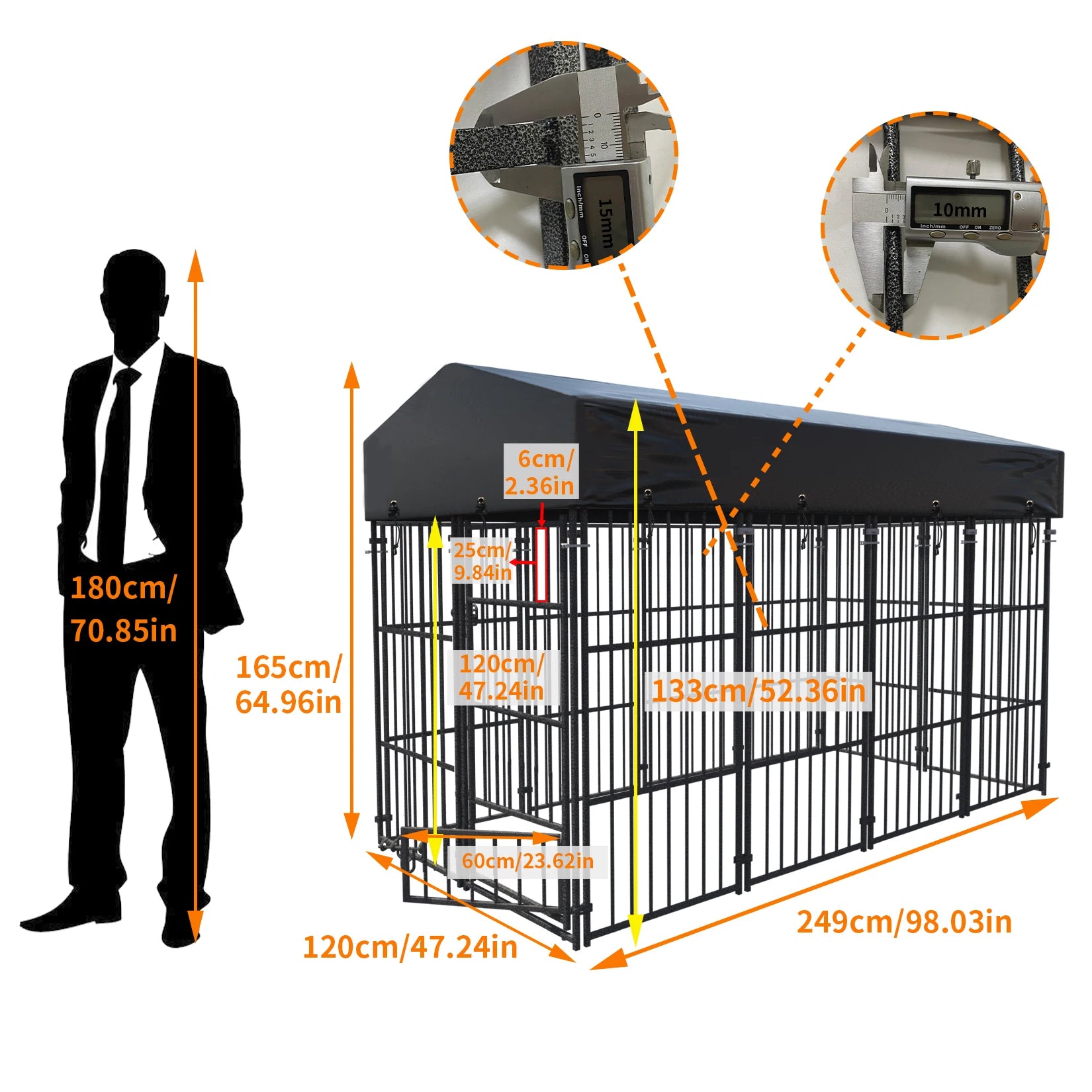 Luxury Outdoor Dog Kennel with Roof