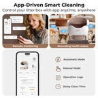 Self Cleaning Automatic Cat Litter Box with APP Control, Odor-Free  Large Waste Bin, Open-Top for Multi Cats