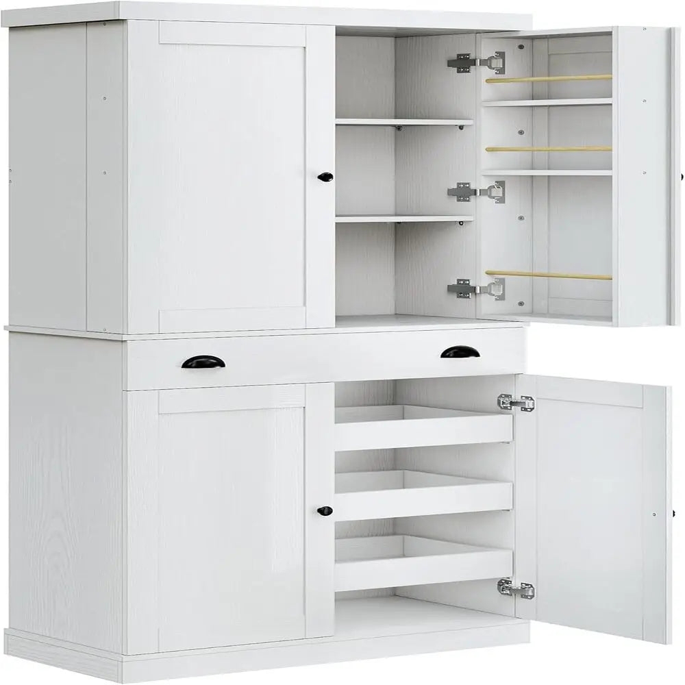 Cabinet 72" Height, Freestanding Cupboard with Drawer