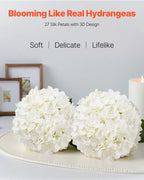 Artificial Flowers Real Looking White Silk Fake Hydrangea