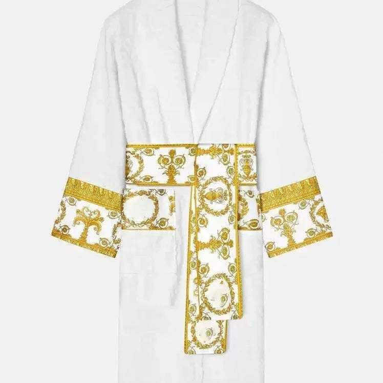 Long Sleeve Adult Bathrobe with Sashes Pockets