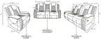 Electric Recliner Chair with LED Light, Sectional Sofa Loveseat with Wireless Charging