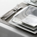 30/60PCS Marble Grey Porcelain Tableware Dinnerware Set with 6PCS Dessert/Soup/Dinner Plate/Cup/Saucer, Service for 12