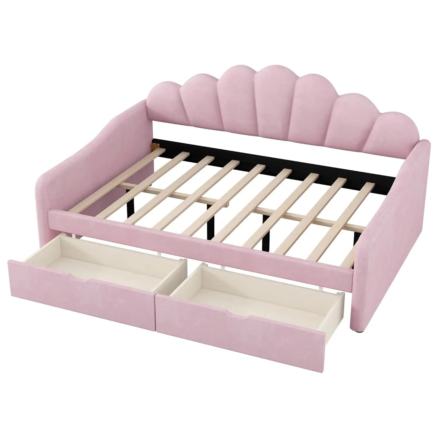 Full Size Upholstered Daybed with Storage Drawers