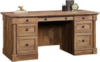 Executive Desk, 29.5"D x 65.1"W x 29.61"H, Vintage Oak finish
