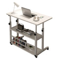 Multi-Layer Standing Height Adjustable Wooden Computer Workstation