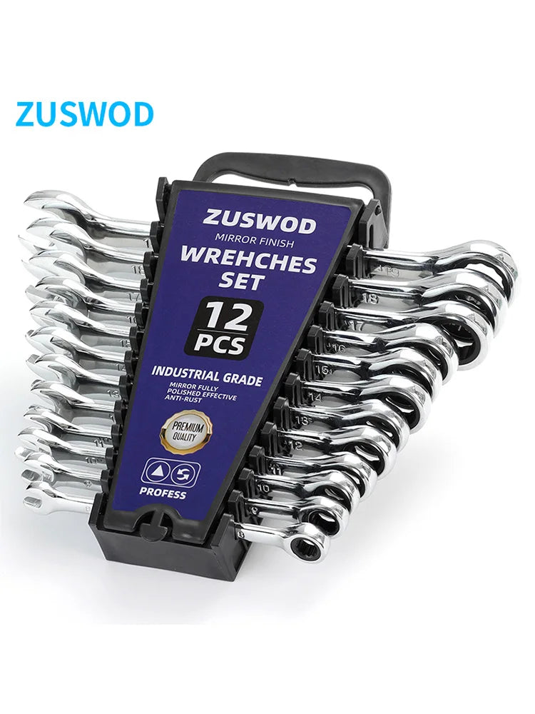 8-19mm Metric Wrench Set, Mirror Polished Chrome Vanadium Steel Bar Storage Box Combination Wrench Set, 72 Tooth Industrial Household Maintenance, Professional DIY Car Maintenance Manual Tool Set