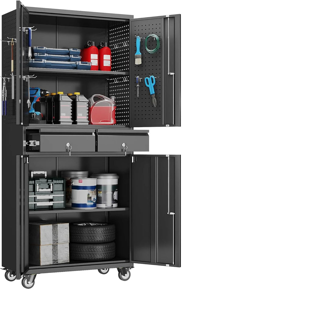 Metal Garage Storage Cabinet with Locking and Adjustable Shelves