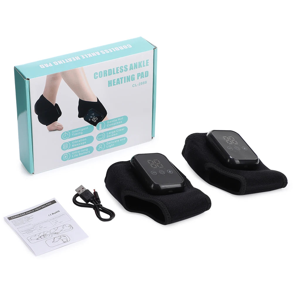Electric Heating Ankle Guard 3 Levels Hot Compress Vibration Massage