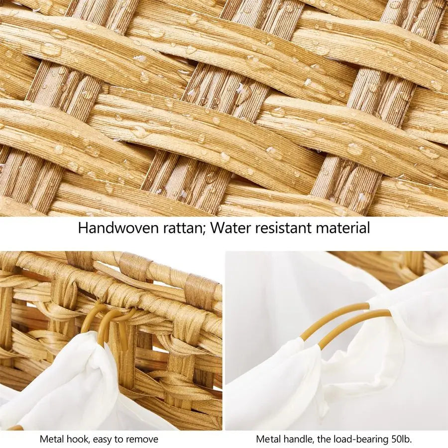 Rattan Laundry Basket with Lid