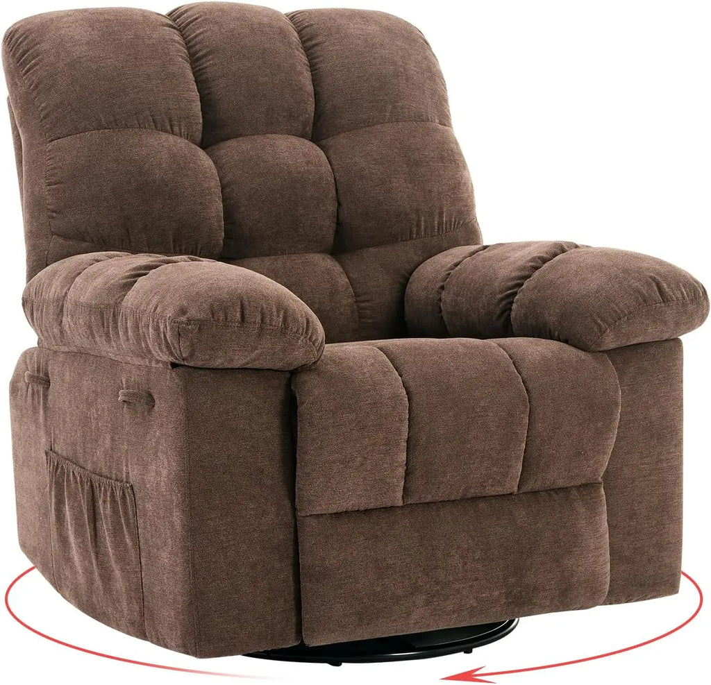 Overstuffed Large Manual Recliner Glider