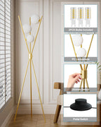 Dimmable Tripod Floor Lamp with 3 Bulbs