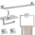 Brushed Gold Bathroom Hardware Accessorie Set 23.6 Inch Towel Bar Set 5-Pieces Towel Rack&Holder Set for Bathroom,Upgraded Toilet Paper Holder with Shelf,Stainless Steel Wall-Mounted
