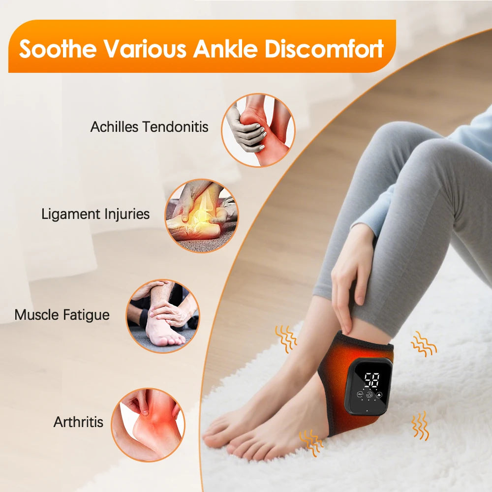 Electric Heating Ankle Guard 3 Levels Hot Compress Vibration Massage