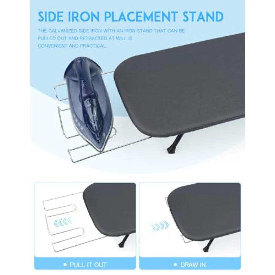 Small Ironing Board, Foldable Table Top Ompact Portable Mini Ironing Board w/Iron Rest, Set for Dorm Rooms, RVs, Travel