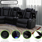 Power Recliner Sofa Sectional Sofa with LED Light for Living Room
