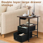 Reading Floor Lamp with Table, Charging Ports and Drawers