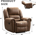 Manual Leather Recliner Chair, Classic and Traditional Recliner Chair with Comfortable Arms
