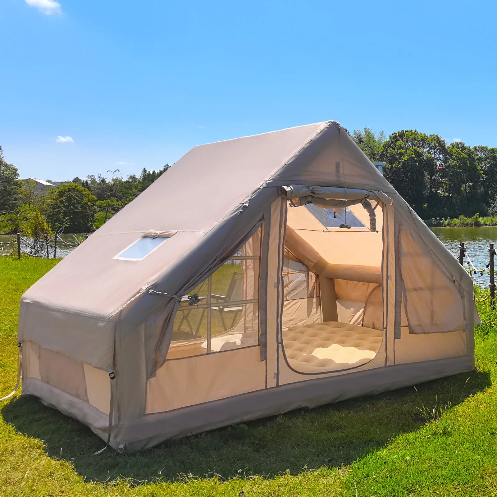 Air Glamping Tents for Camping Family, Easy Setup Rainproof Windproof Outdoor Tents