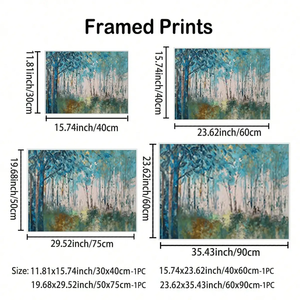 1pc Framed Forest Landscape Wall Arts Posters