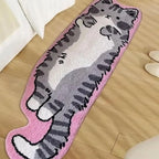 Cute Cat Printed Area Rug, Warm Anti-Slip Dirt Resistant
