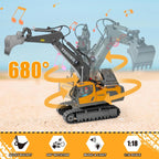 11Channel Remote Control Excavator Alloy and Plastic RC Construction Equipment for Kid