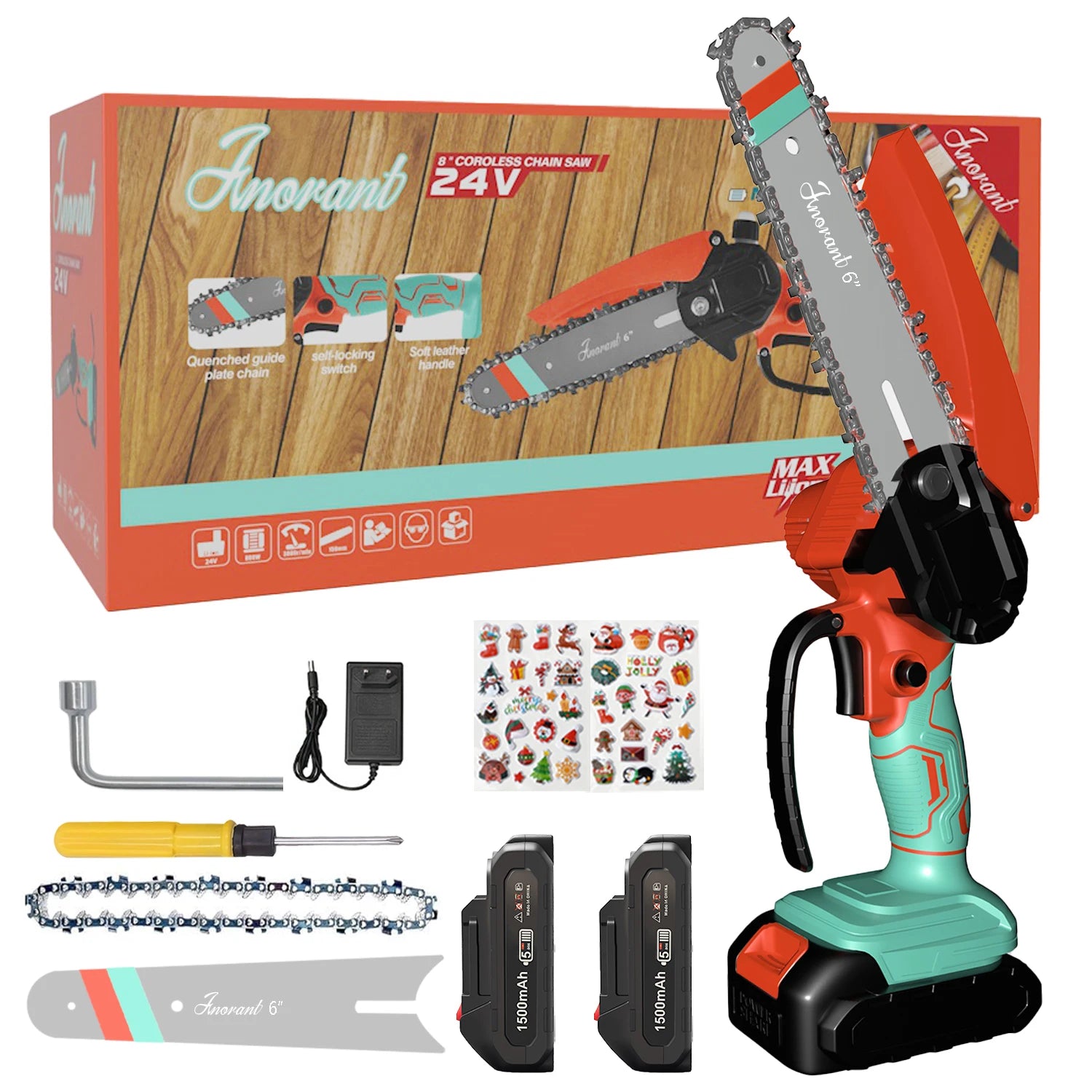 Mini Cordless Chain Saws with 2 Batteries