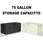 75 Gallon Heavy-Duty Waterproof Outdoor Storage Box with Flip-Top Lid