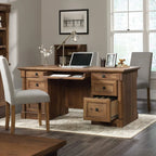 Executive Desk, 29.5"D x 65.1"W x 29.61"H, Vintage Oak finish