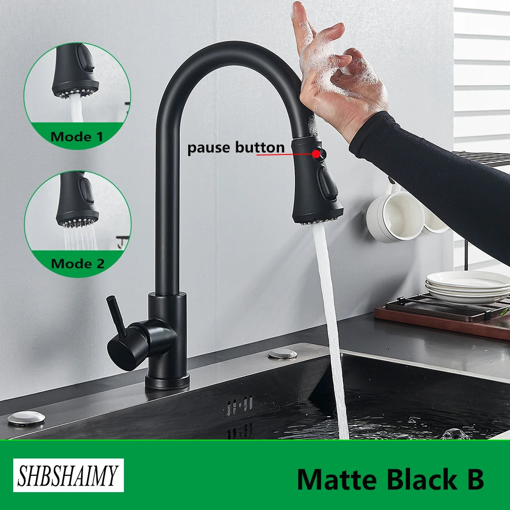 Deck Mounted 360 Rotation Sensor Tap Cold and Hot Water Mixer Tap Battery Powered