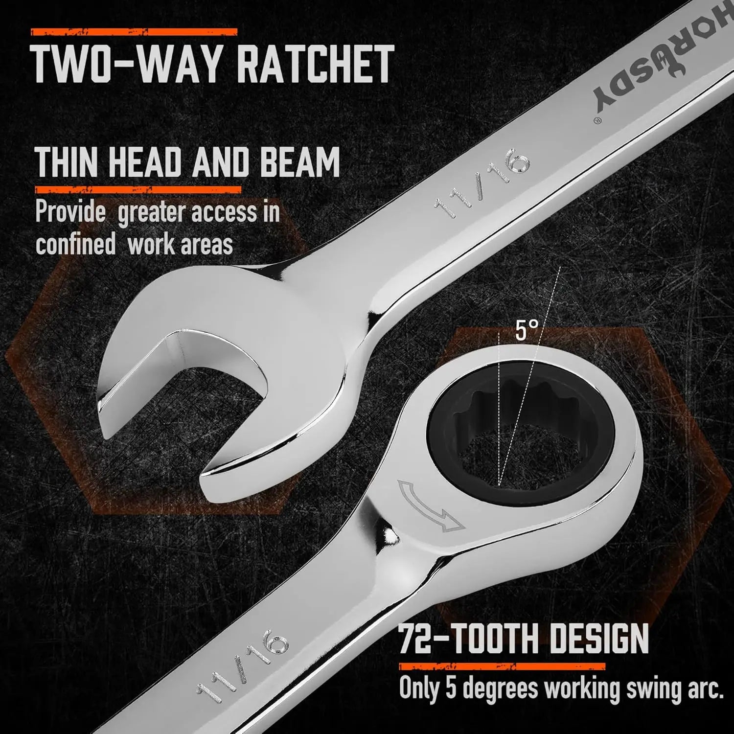 24-Piece Ratcheting Wrench Set | Metric & SAE Sizes | Chrome Vanadium Steel with Organizer Case