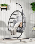 Double Hanging Egg Chair with Stand, Cushion