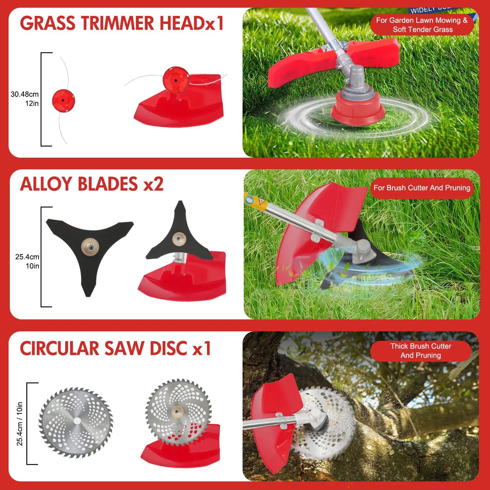 52cc  2-Stroke 4-in-1 Adjustable Straight Shaft Gas Power Weed Eater with 4 Trimmer Heads