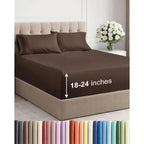 Deep Pocket Queen Sheet Set, Cooling Bed Sheets, Wrinkle Free