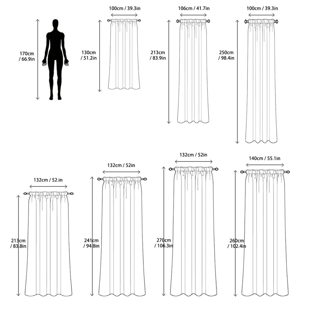 1pc Modern Solid Colour Sheer Curtain
