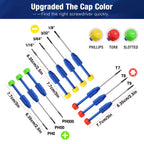 10-Piece Precision Screwdriver Set with Case, Phillips, Slotted, Torx Star