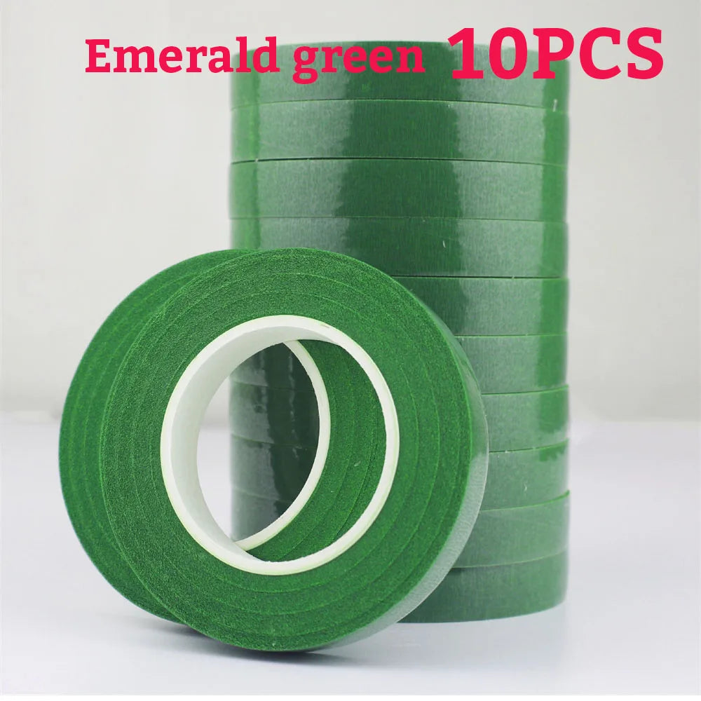 Green Flower Stem Stick Wire Stem Floriculture Tape Self-adhesive Bouquet Floral Stem Paper Tape