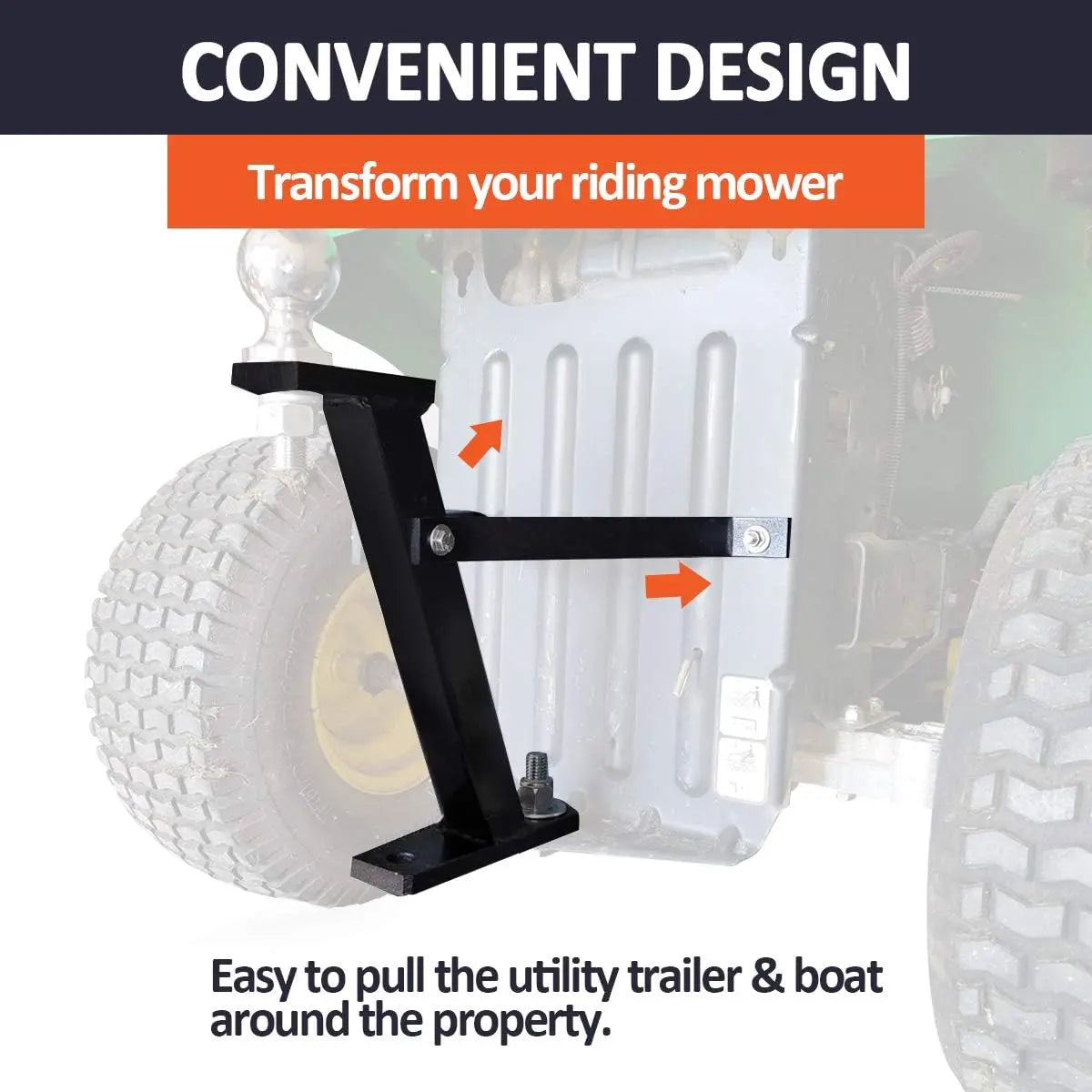 Lawn Mower Trailer Towing Hitch for Garden Tractors, Compatible with Riding Mowers