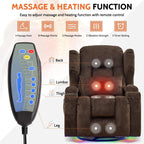 Dual Motor Power Swivel Rocker Recliner Chair with Massage & Heat