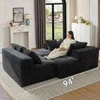 U Shaped Sleeper Sofa Bed with Deep Seat Chaise
