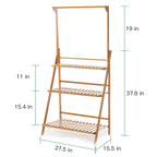 70/100cm Bamboo Plant Stand Folding 3 Tier Flower Pot Display Shelf Indoor Outdoor Ladder Garden Rack