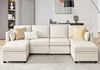"modular sectional sofa with storage, u-shaped couch