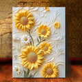 3D Relief Sunflower Canvas Art With Wood Frame