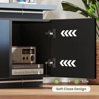 Fireplace TV Stand with LED Light, 4 AC Power Outlets